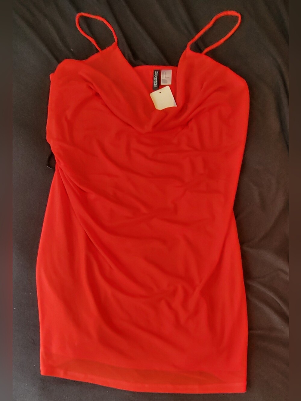 H&M Coral Red Sleeveless Top with Spaghetti Straps
